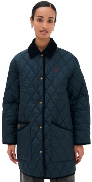 Polo Ralph Lauren Matte Fine Woven Coat RL Navy S