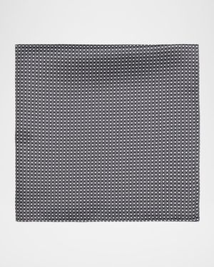 Men's Micro-Geometric Silk Pocket Square