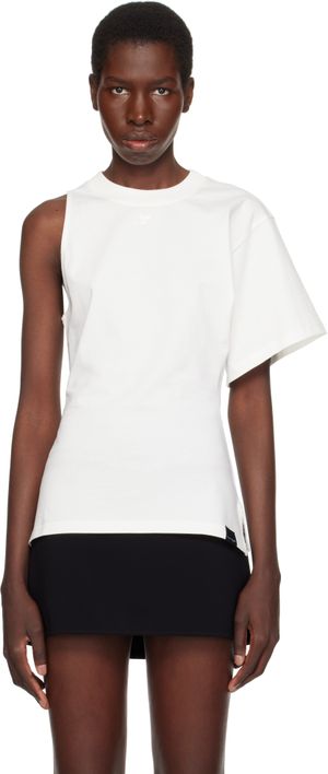 Courrèges White Scuba One-Sleeve T-shirt