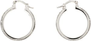 Jil Sander Silver Textured 3 Hoop Earrings