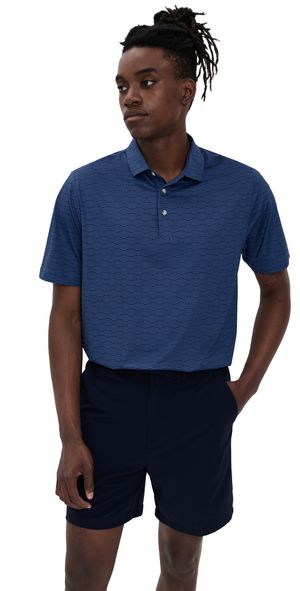 Fair Harbor The Compass Golf Polo Blue Waves L