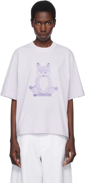 Maison Kitsuné Purple Yoga Fox Boxy T-shirt