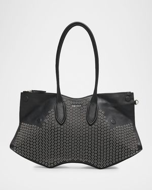 Manta Studded Sculptural Nappa Leather Shoulder Bag