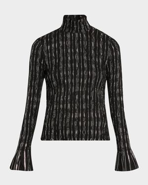 Cooper Smocked Turtleneck Top