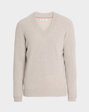 Men's V-Neck Cashmere Rib Sweater
