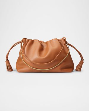 Stash Ruched Leather Shoulder Bag