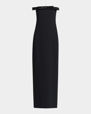 Bow Strapless Column Gown