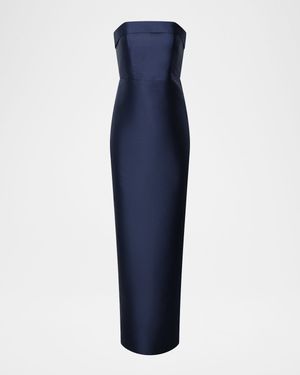 Gaia Strapless Mikado Column Gown