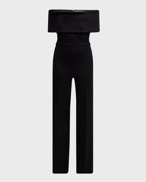 Off-the-Shoulder Crepe Jumpsuit