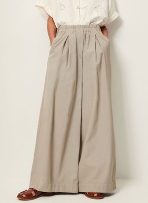 Sessun - Pantalon large taille haute en coton bio - Taille 42 - Bleu