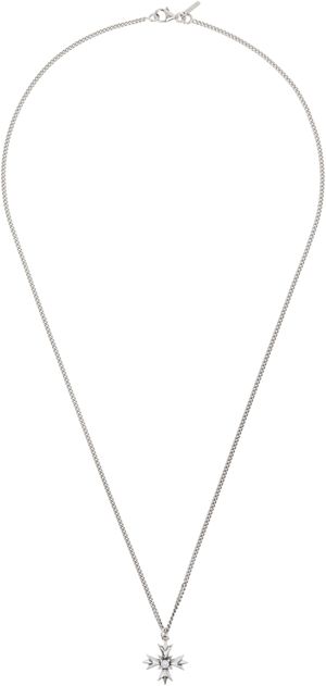 Emanuele Bicocchi Silver Crest Crystal Necklace