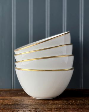 Grace Gold Tall Cereal Bowls, Set of 4