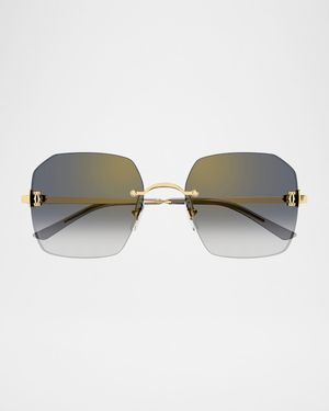Classic Décor C Geometric Metal Sunglasses