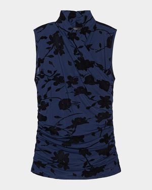 Lauris Sleeveless Velvet Floral Top