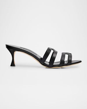 Ahwak Caged Leather Mule Sandals