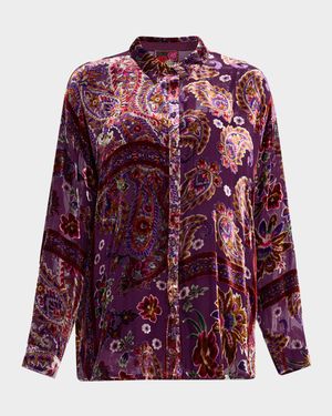 Audrey Paisley Burnout Shirt