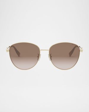 Round Metal & Nylon Sunglasses