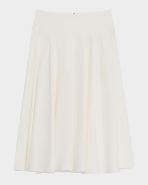 Koda Pleated A-Line Midi Skirt