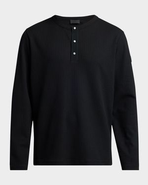 Men's Waffle Knit Long-Sleeve Henley T-Shirt