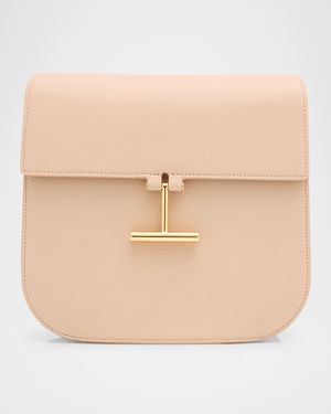 Tara Medium Crossbody in Grained Leather with Leather Strap