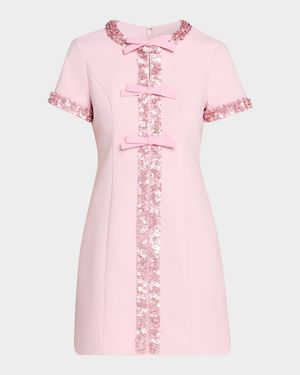 Maelle Embellished Short-Sleeve Mini Dress