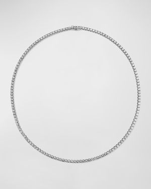 18k White Gold Diamond Straight Line Necklace, 16.5"L, 9.85-10.22tcw