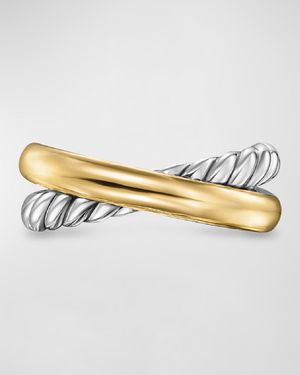 Crossover Ring in Silver with 14K Gold, 8mm