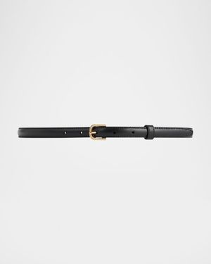 Buckle Leather Skinny Belt