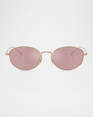 Titanium Oval Sunglasses