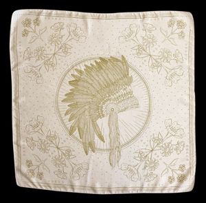 Apaches Collections - Foulard imprimé en coton - Taille Unique - Blanc