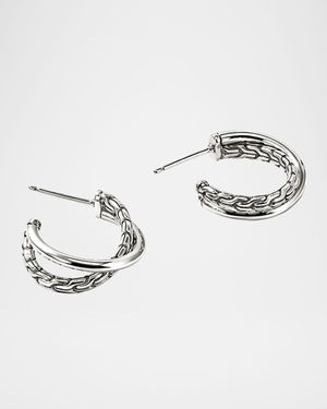 Sterling Silver JH Essential Crossover Earrings, 20.5mm