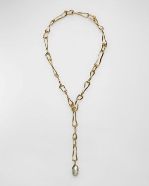 Astrid Lariat Necklace with Pearlescent Detail