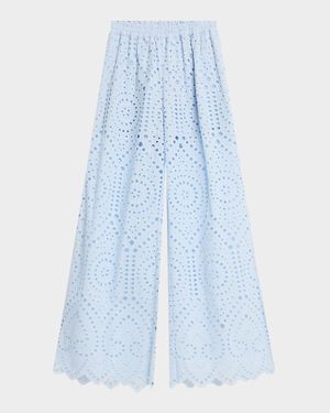 Connie Wide-Leg Eyelet Pants