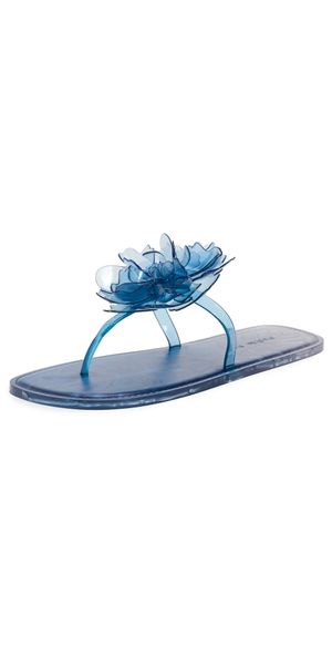 FARM Rio Exclusive Flower Jelly Flat Sandals Blue 6/7