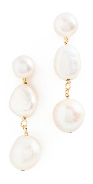 SHASHI Pearl 3 Row Drop Earrings Pearl One Size