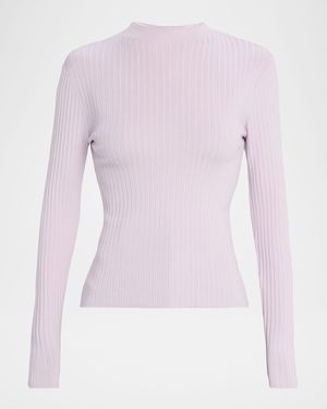 Ollie Ribbed Mock-Neck Top