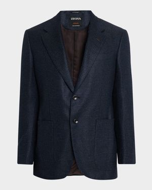 Men's Oasi Cashmere Tonal Plaid Sport Coat