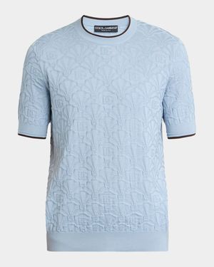 Men's DG Jacquard Silk Knit Crewneck T-Shirt