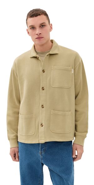 Museum of Peace and Quiet Wordmark Jersey Chore Coat Tan M