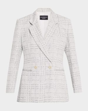 Double-Breasted Check Blazer