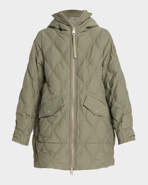 Alessia Hooded Down Quilted Coat