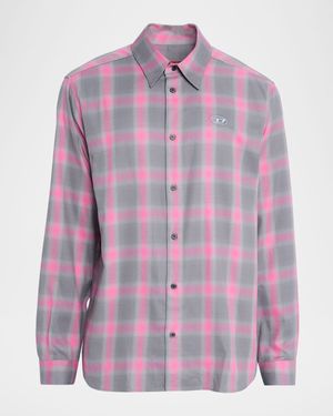 Men's S-Simply-Check-HGBT Button-Down Shirt