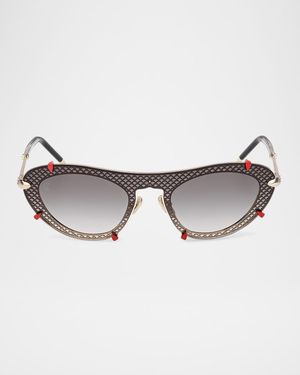 Miss Z Spiked Oval Acetate Sunglasses