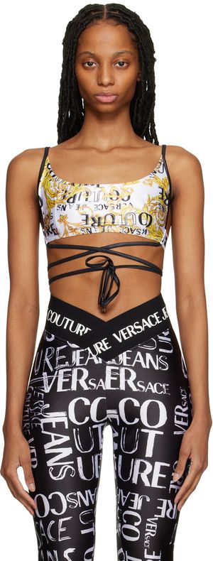 Versace Jeans Couture Débardeur blanc à motif à image à logo