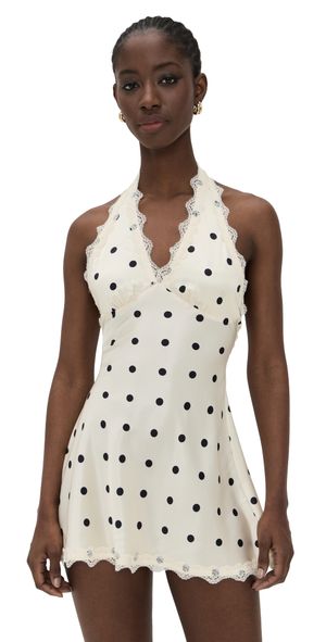 Lioness Stars Align Mini Dress Cream Polka S