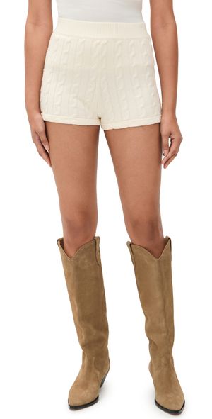 Show Me Your Mumu Throw On Shorts Snow Cable Knit XS