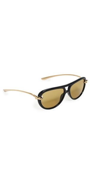 Bottega Veneta BV1418S Sunglasses Black/Gold/Yellow One Size