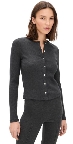 DONNI. Ribbed Cardigan Charcoal Grey XL