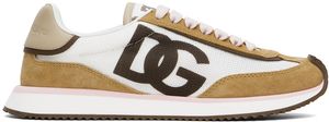 Dolce&Gabbana White & Brown Aria DG Sneakers