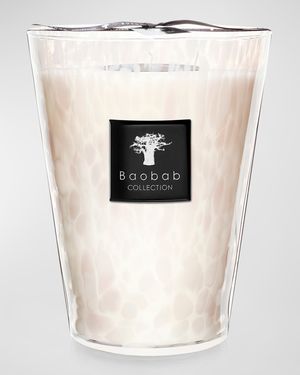 White Pearls Candle, 9.4"